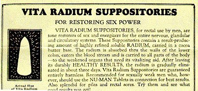 Radium--suppositories