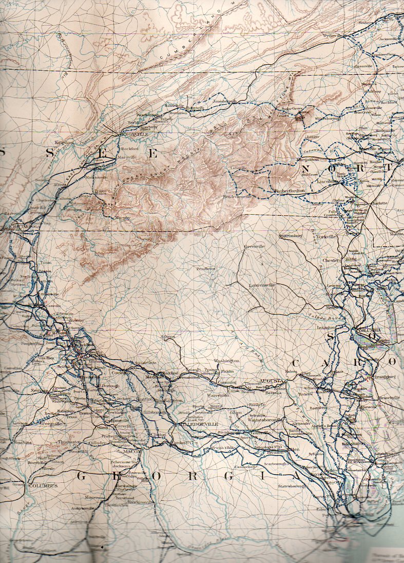 Civil war--mil map sherman asheville188