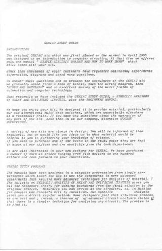 GEniac study guide