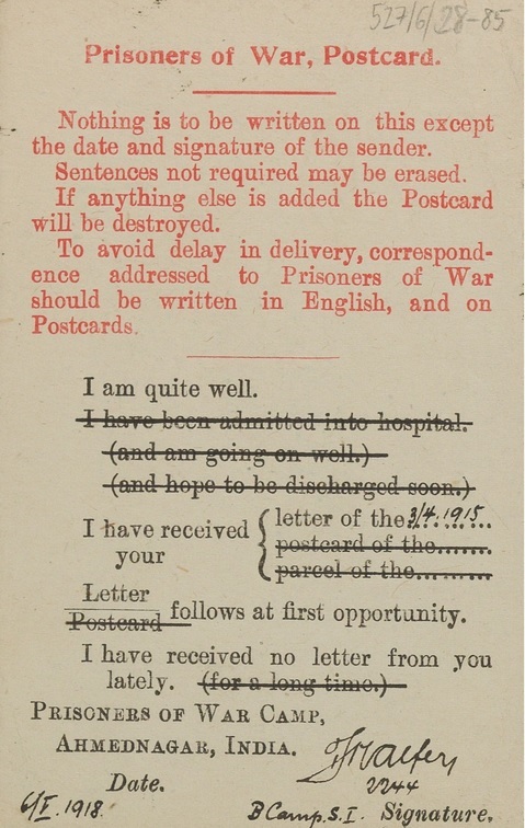 WWI POW Postcard