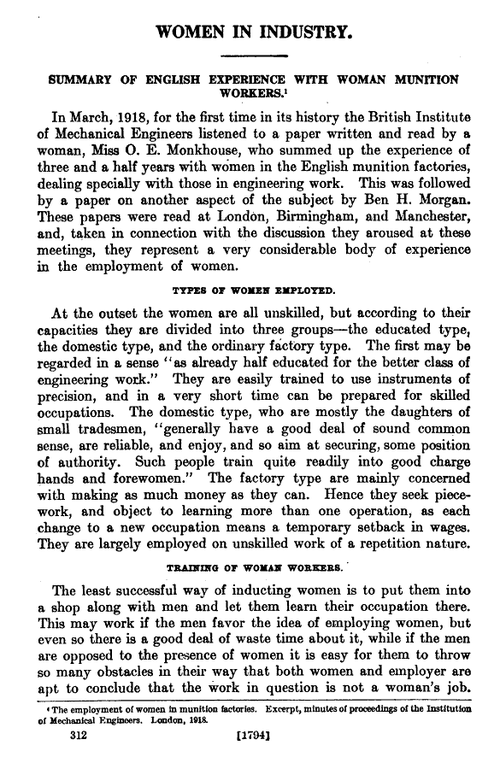 Women in industry
