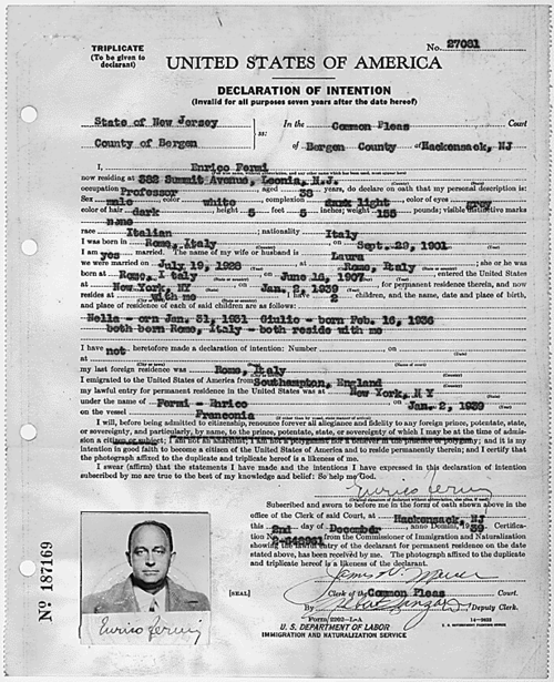 Immigration--Fermi