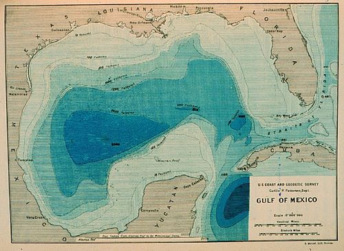 Bathymetric map gulf
