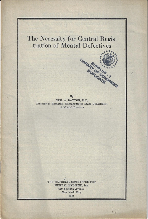 Mental defectives