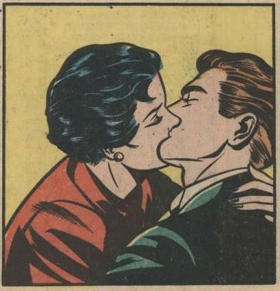 Kissing--comic book kiss