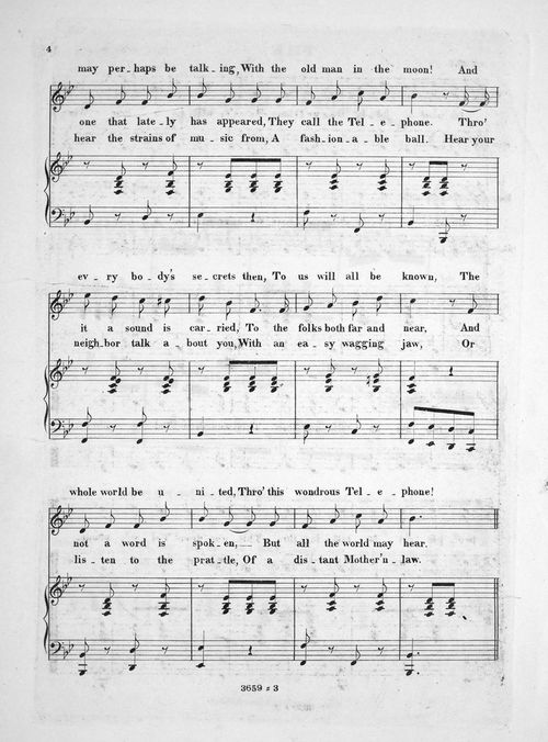 Telephone music text b