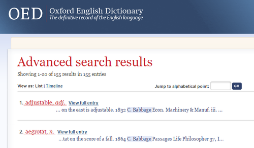OED Babbage