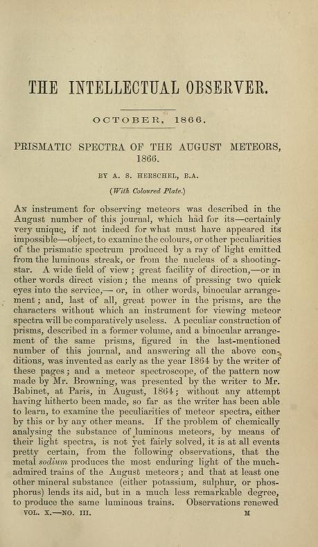 Meteor spectra text
