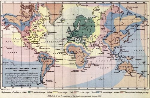 Maps isochronic galton 1881