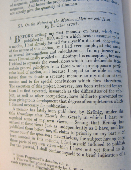 PM Clausius 1857