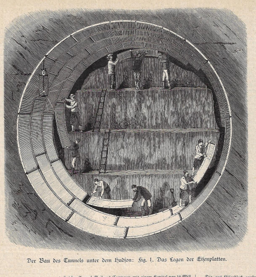 Cross section tunnel Hudson 1881