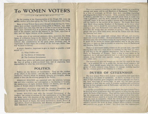 Books covers women voters inside
