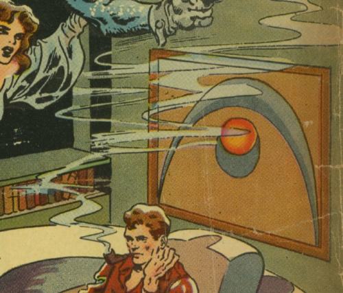 Artwork in comics--Opium Smugglers of Venus  Space detective #1 1951