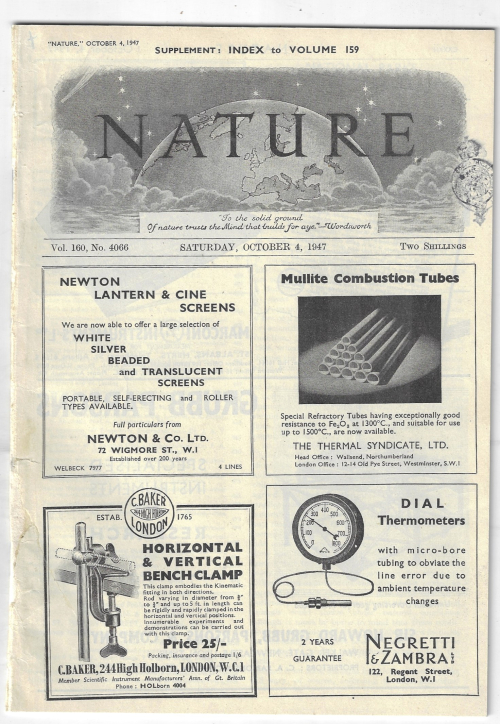 Nature 1947 DW Pion