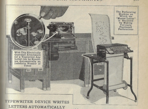Pop Mech 1916 automatic typewriter