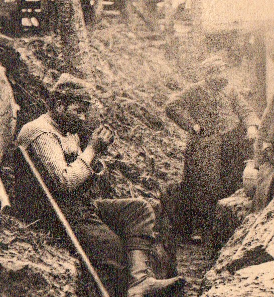 WWI photogravure--trench life det057