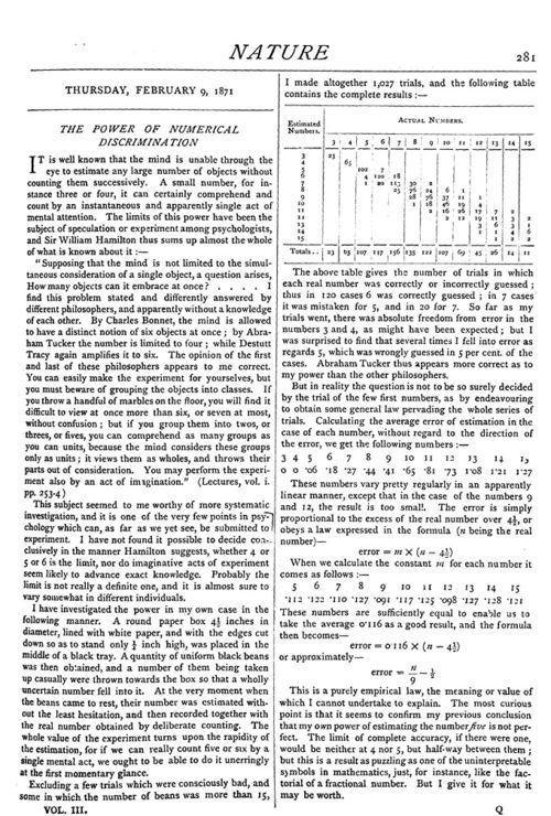 Jevons Numerical discrimination