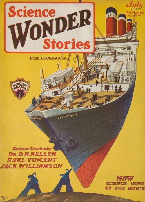 Science Wonder Stories ship in sky
