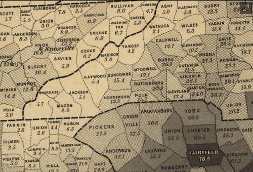 Map--slavery--detail of map