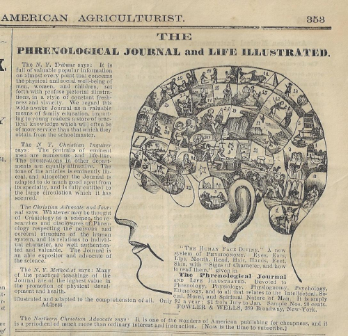 American Agriculturalist 1865 phreology American Agriculturalist 1865 phreology