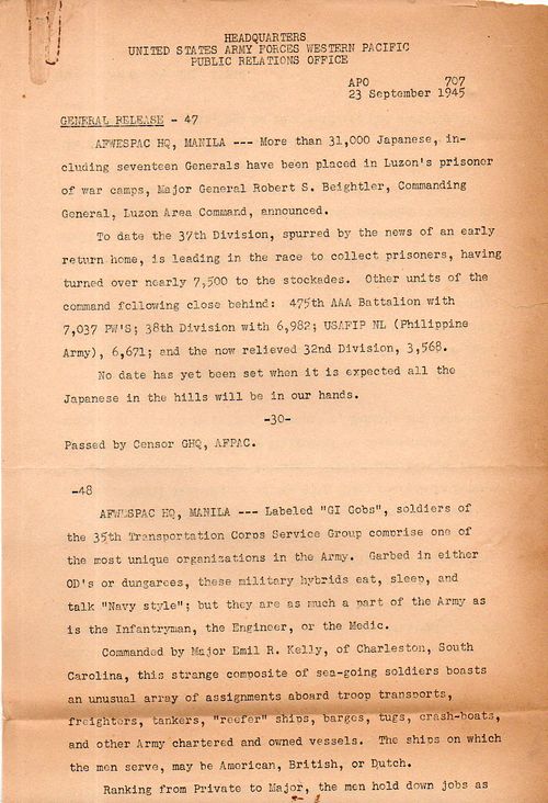 WWII--Japanese prinsoers surrender 23 Sept 1945150 WWII--Japanese prinsoers surrender 23 Sept 1945150