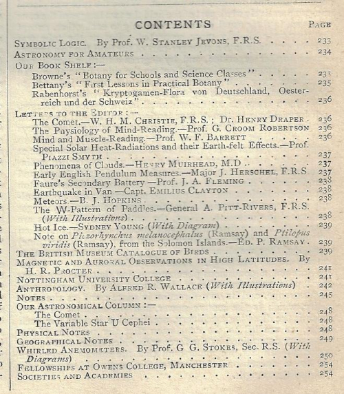 Nature 1881 Contents_0002 Nature 1881 Contents_0002