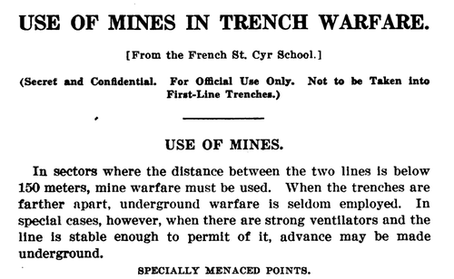 WWI Project Books online  mines in trench warfare