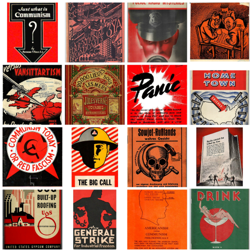 Books covers montage red Books covers montage red