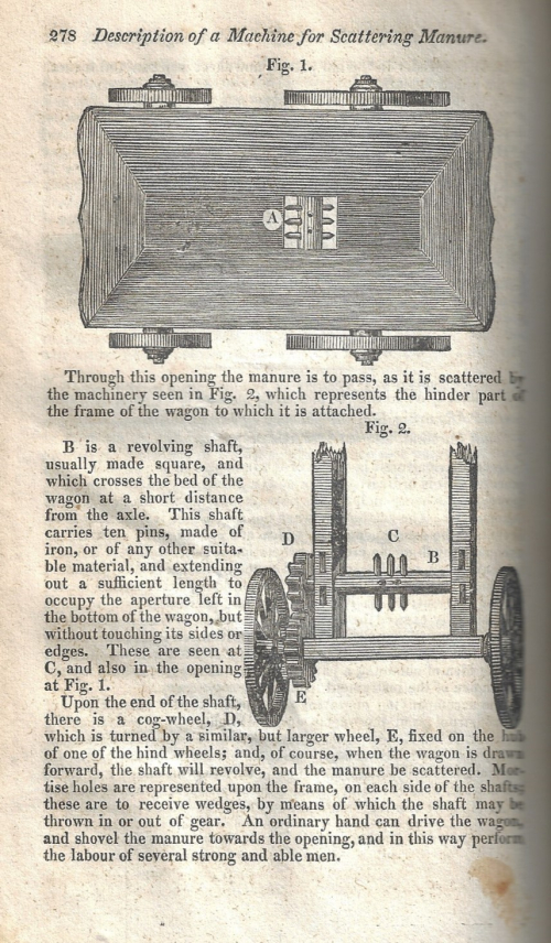 Franklin Institute 1829 Manure spreader