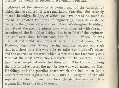 Nature 1883 MRs. Roebling