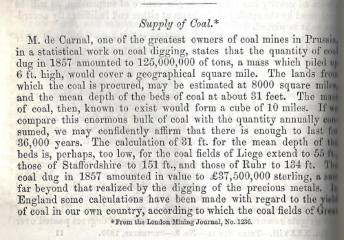 JFI 1859 supply of coal