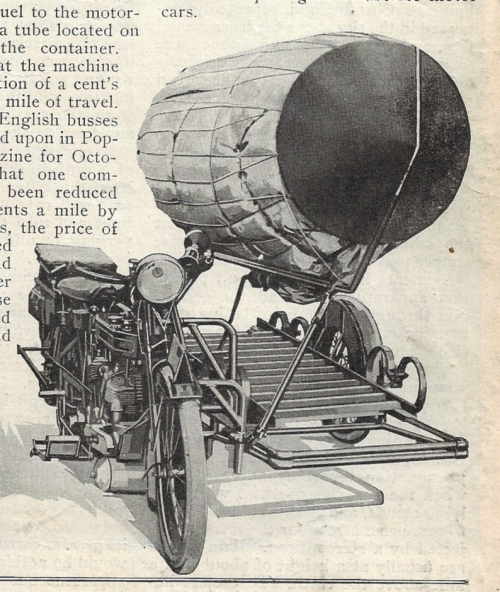 Pop Mech 1917 gas powered motorcycle