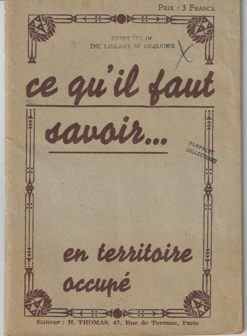Books covers france occupied