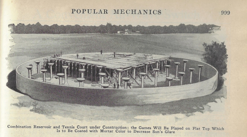 Pop Mech 1926 tennis court resevoir Pop Mech 1926 tennis court resevoir
