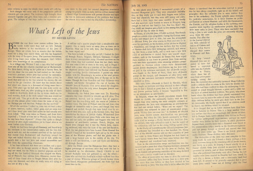 Nation July 26 1945 whats left of jews Nation July 26 1945 whats left of jews