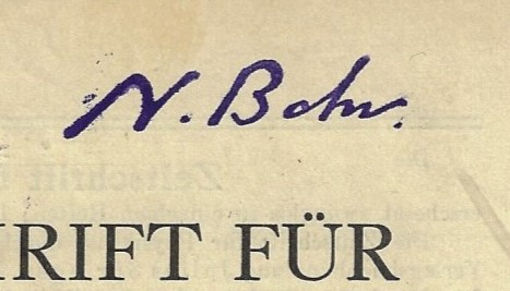 Guttinger 1933 Bohr sig Guttinger 1933 Bohr sig