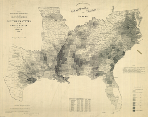 Map slavery US 1864 Map slavery US 1864